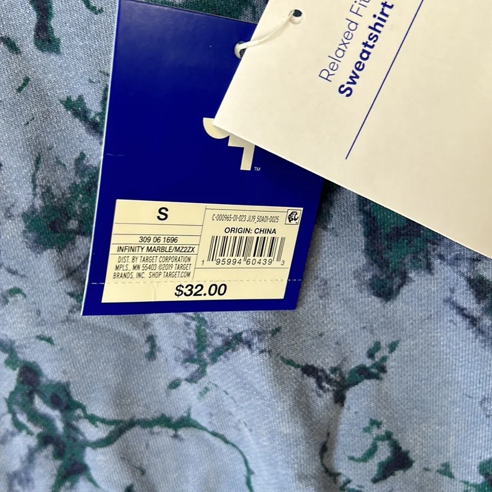JoyLab Blue Tie Dye Crewneck Sweatshirt - Picture 5 of 8